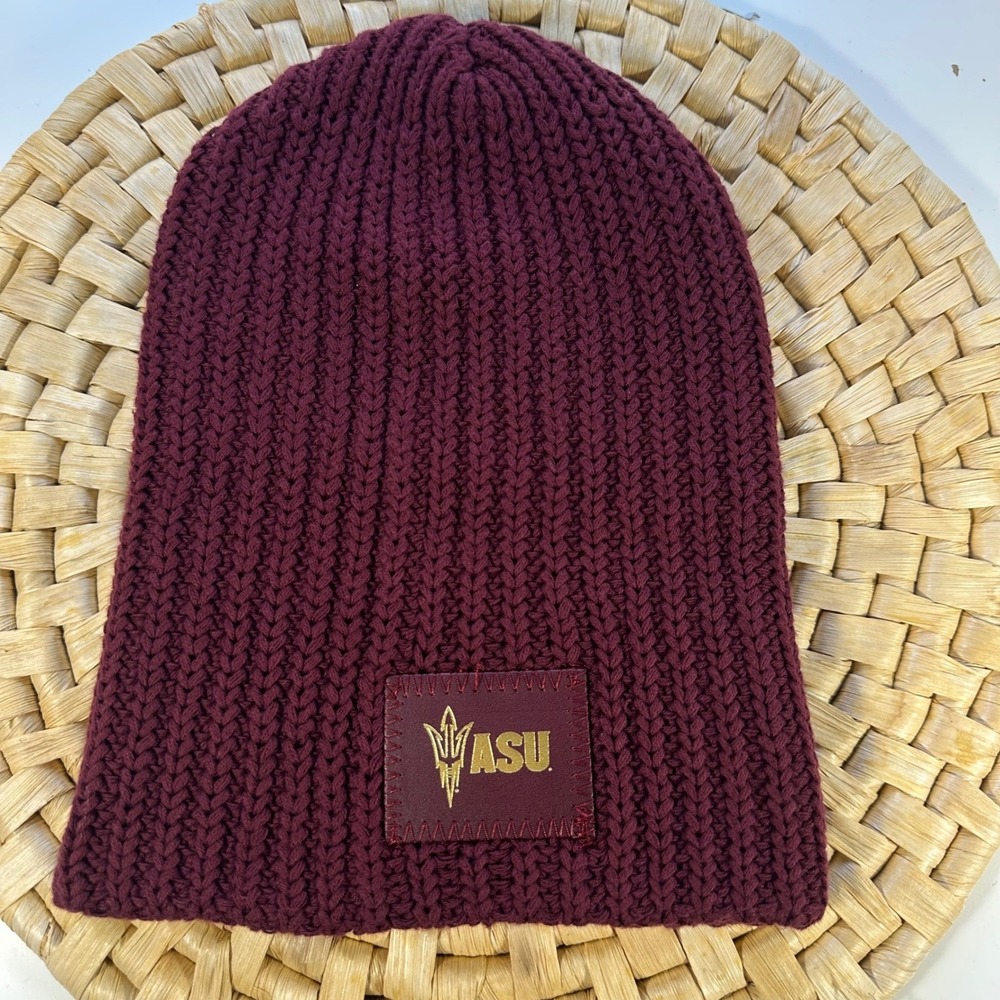 ASU Arizona State University Maroon Beanie Knit Winter Hat Cap